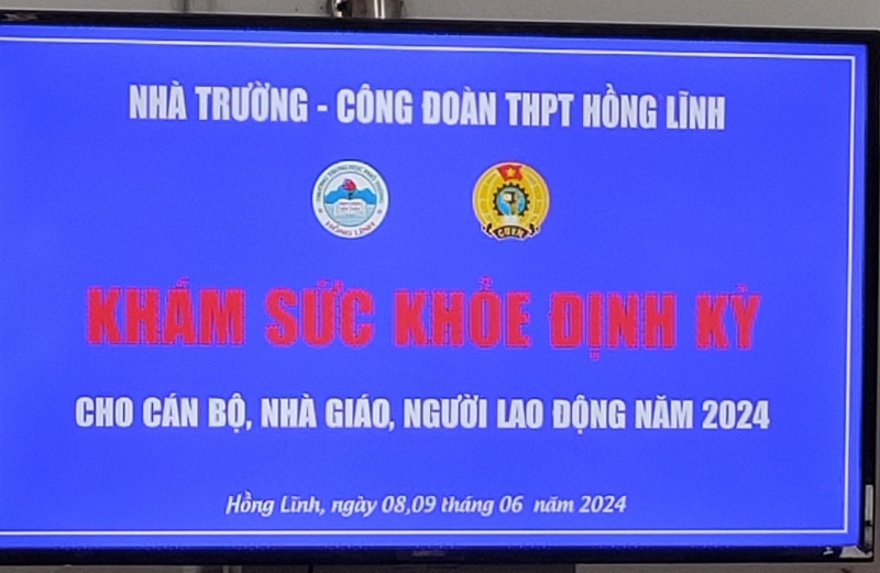 Công đoàn Trường Trung học phổ thông Hồng Lĩnh phối hợp chăm lo sức khỏe cho cán bộ, nhà giáo, người lao động